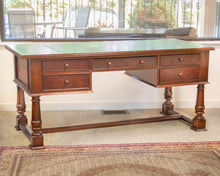 Southcone .Mahogany 5 drawer Executive  Desk with Leather Inlay Top