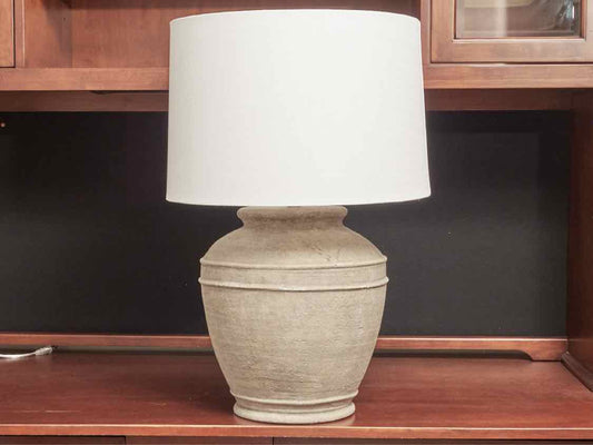 Ballard Design  'Lorenzo' Taupe Grey Terracotta Base Table Lamp
