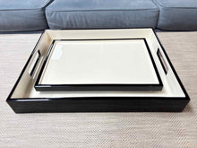 Black & Cream Lacquer Tray Set