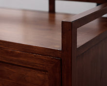 Crate & Barrel Mahogany Storage Cabinet & Drop Down Desk