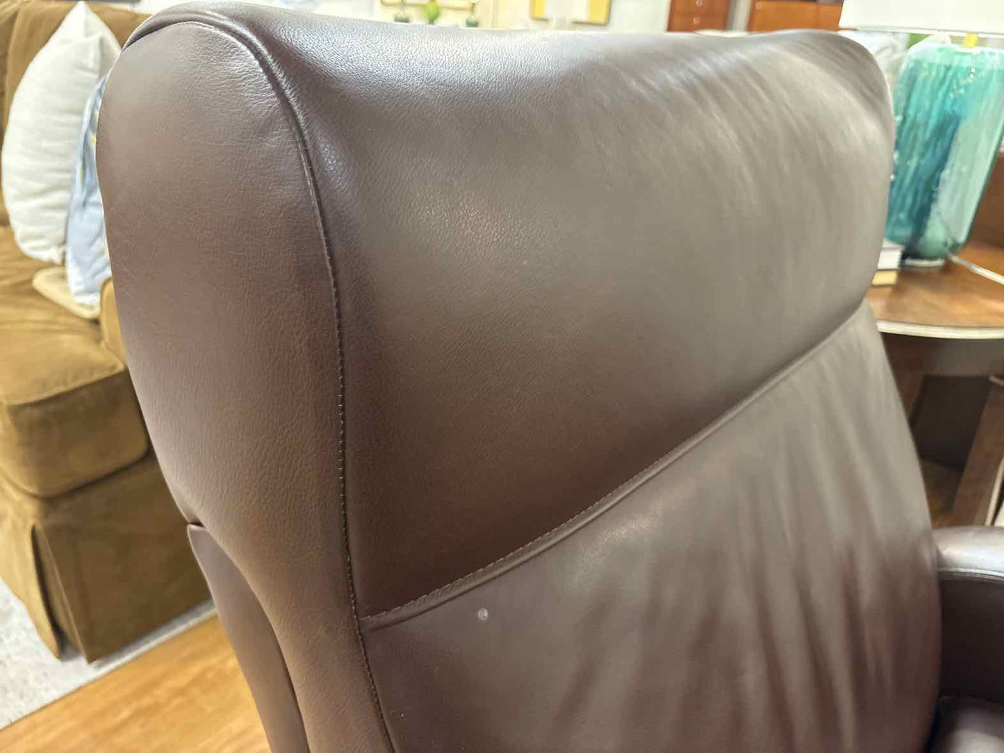 Barcalounger Pair of Chestnut Brown Leather Recliners