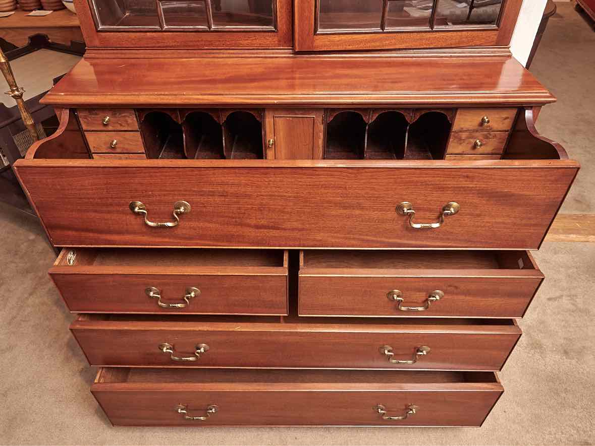 Baker Mahogany 2 Piece  Secretary Desk with Drop Down Desk