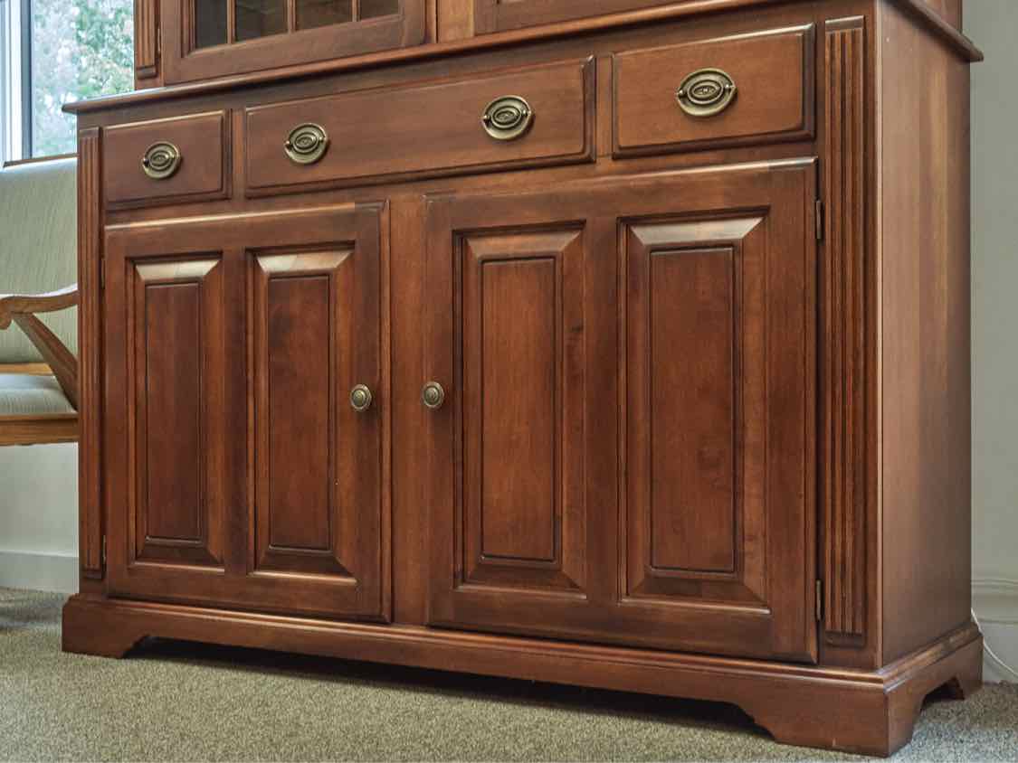 Nichols & Stone Cherry China Cabinet with Lighted Hutch