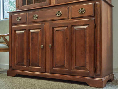 Nichols & Stone Cherry China Cabinet with Lighted Hutch