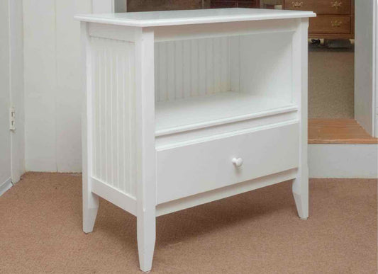 Boston Interiors White Finish Nightstand with Beadboard Sides