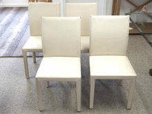 Set of 4 Crate & Barrel 'Folio' Dining Chairs in Beige Leather