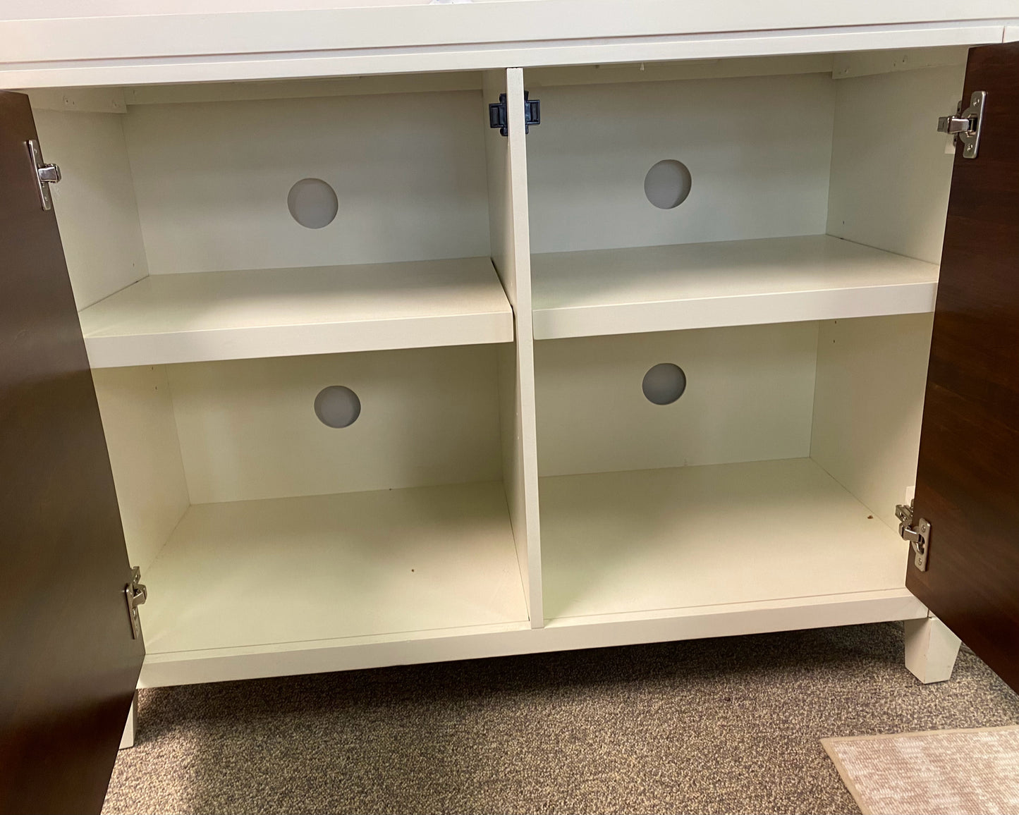 Two Tone White and Espresso Media Chest