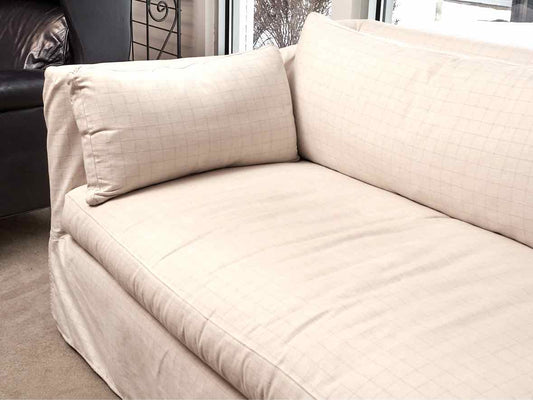 Robin Bruce Window Pane Plaid  Slipcover Bench Cushion  Sofa