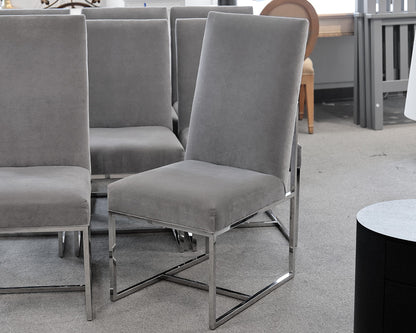 Set of 8 Mitchell Gold + Bob Williams Velvet Dining Room Chairs