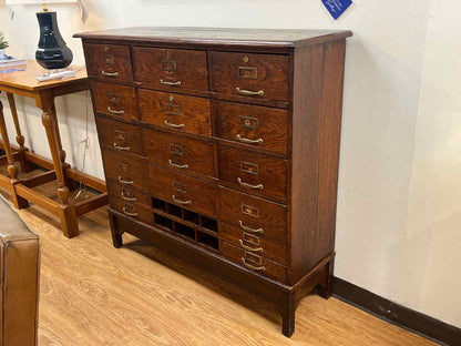 Antique Oak Index Card Chest