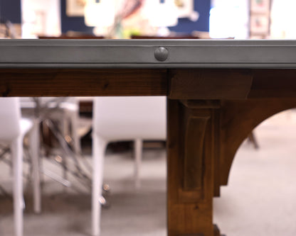 Zinc Top 10' Trestle Dining Table in Pine