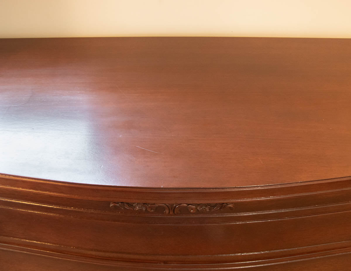 Mahogany 3 Drawer Dresser with Carving & Ball & Claw feet