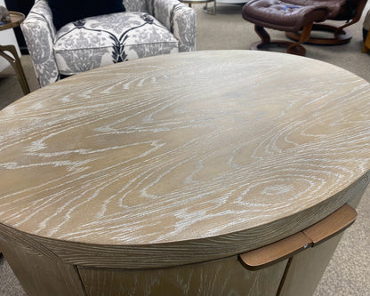 Oval Driftwood Finish 2 Door Nightstand