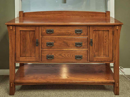 Nichols & Stone Mission Server in Oak with Cherry Finish and Bronze Pulls