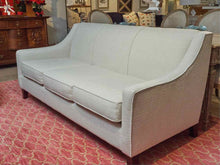 Bassett Ivory Upholstered 3 Cushion Slope Arm  Sofa