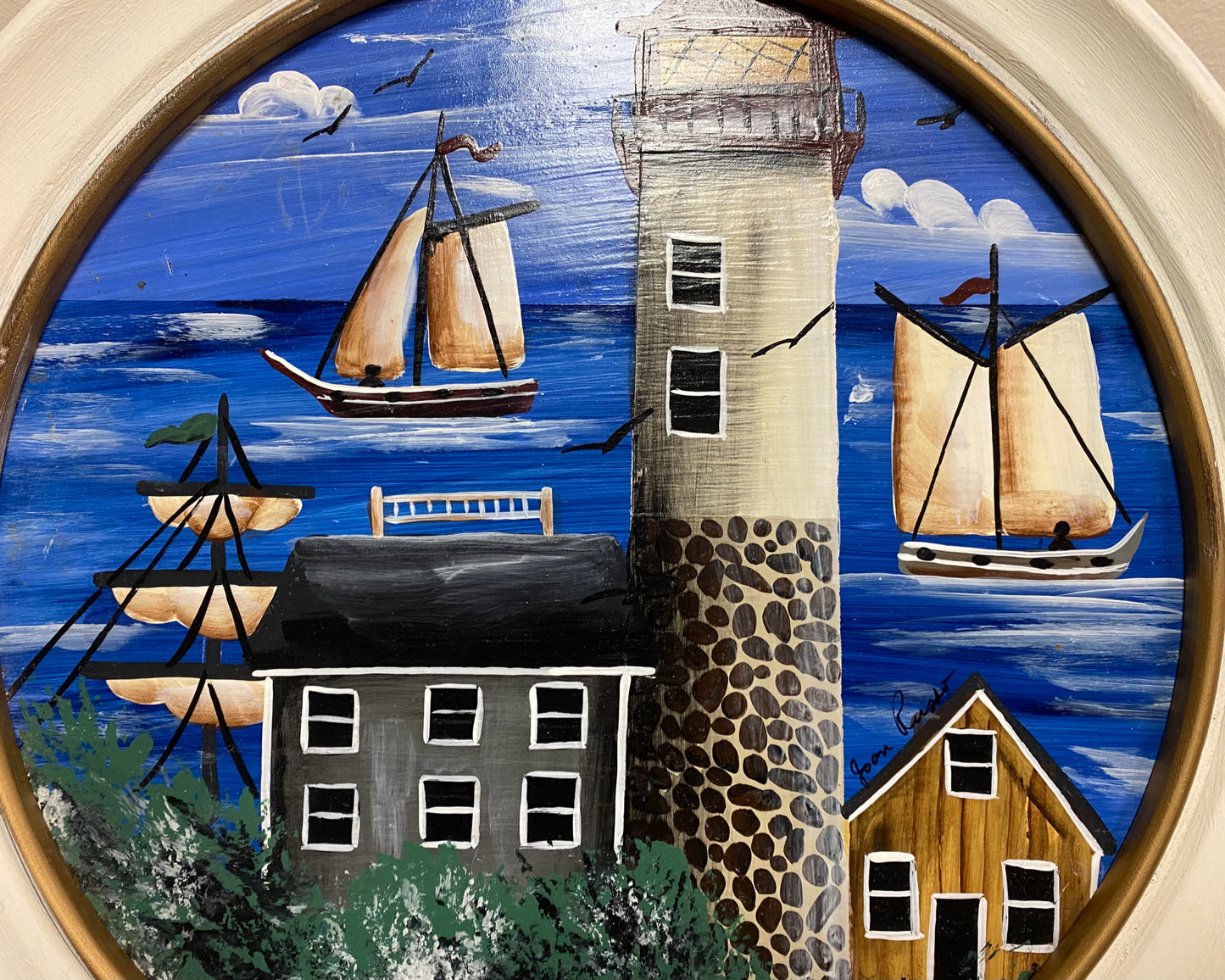 Orginial Painting of Light house & Harbor