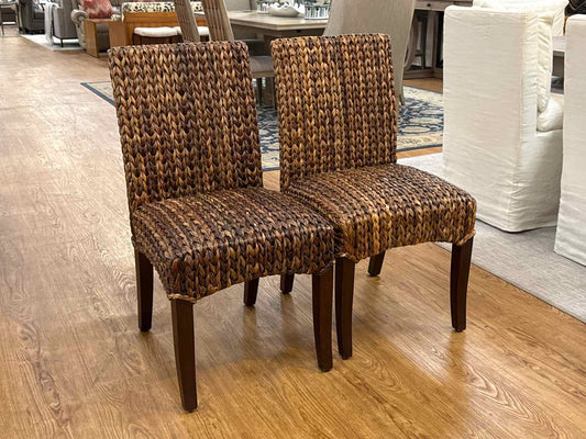 Pair of Pottery Barn Wicker  Dining Chairs