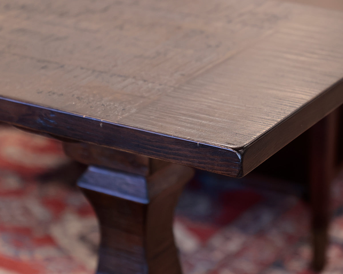 Double Pedestal Rustic Console Table