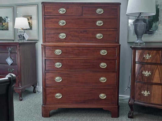 Kindel Mahogany 8 Drawer Chest on Chest