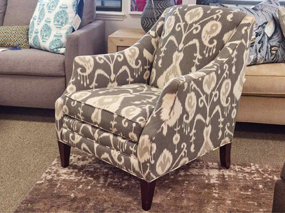 Boston Interiors Arm Chair in Ikat Pattern Upholstery
