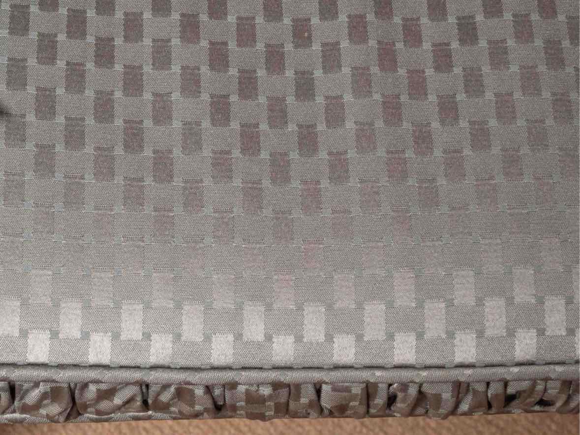 Cherry Windsor Arm Bench with Teal Seat Cushion