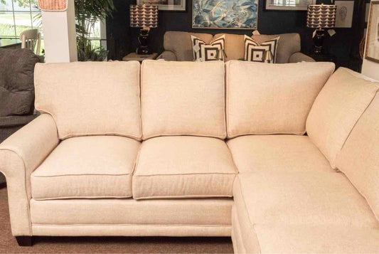 Rowe 2- Piece  Sectional in Cashew Weave Beige Upholstery