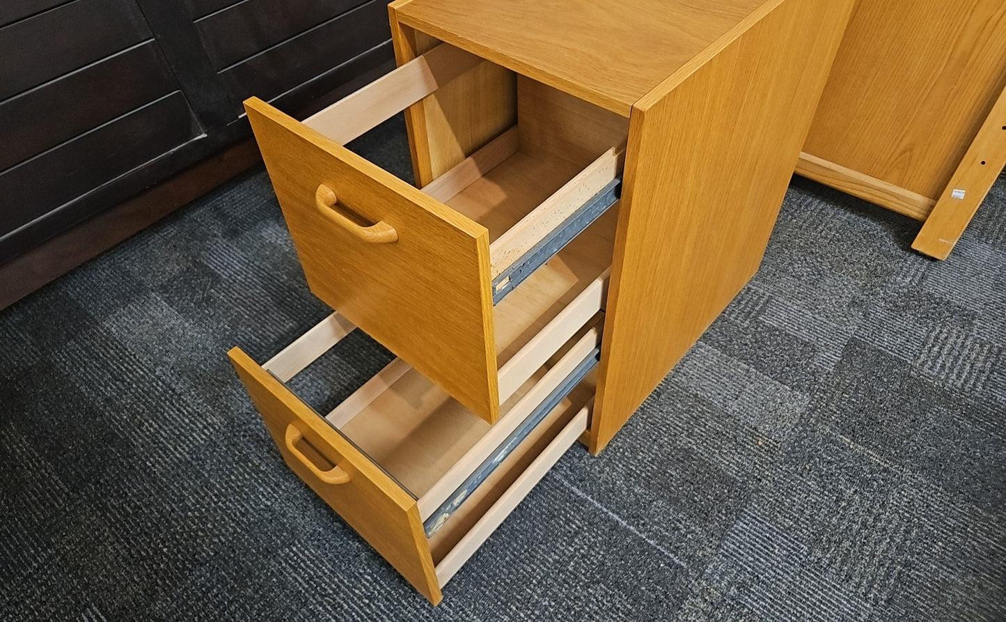 Teak 2-Drawer Filing Cabinet