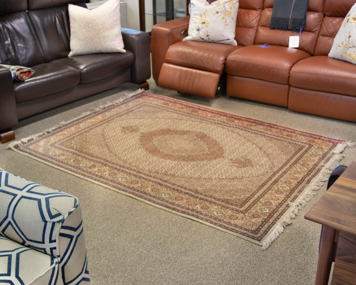 Persian Mahi Tabriz Wool Plum & Taupe Rug