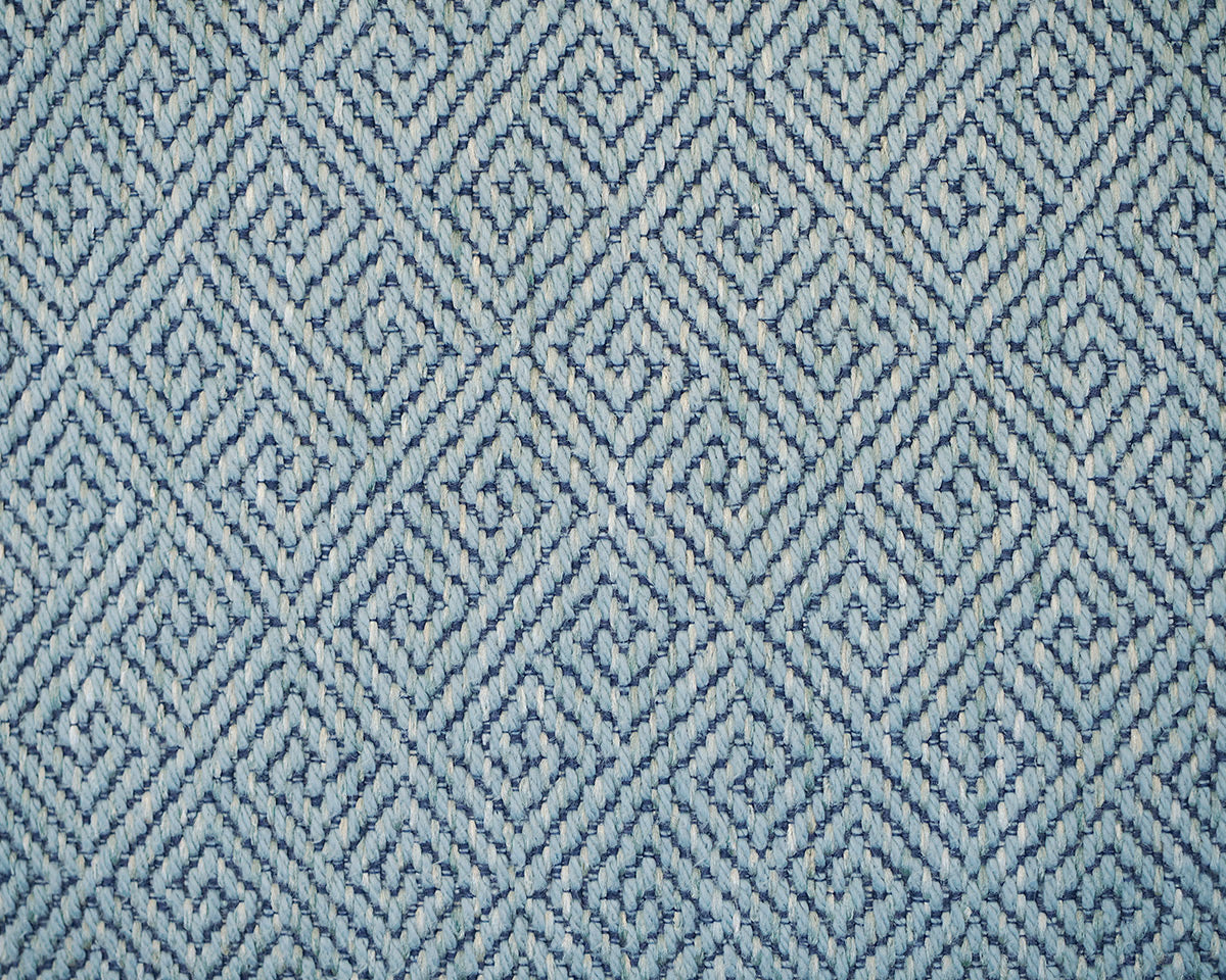 Wellesley Hall Geometric Blue Upholstered Sofa