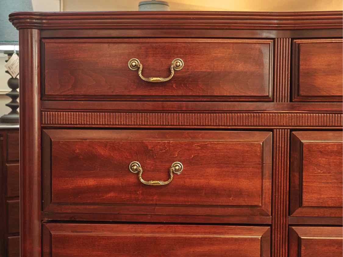Cherry Double Bow Front Chest in Cinnamon Finish
