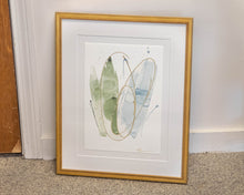 'Abstract in Green & Gold 1' Framed Print