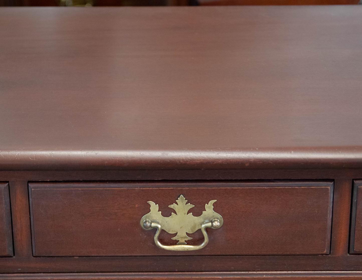 Drexel Solid Mahogany 6 Drawer  Dresser with Brass Chippendale Handles