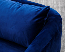 Pair of Joybird Blue Velvet Swivel Chairs