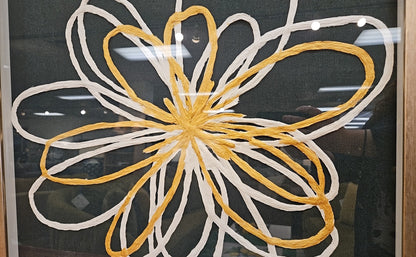 'Green & Gold Arrangment I' Floral Shadowbox