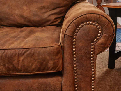 Klausner Micro Fiber Brown Suede Nailhead Trim Bun Feet  Chair