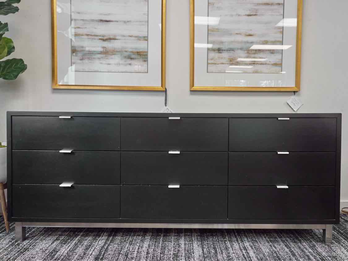 Room & Board Black Contemporary Nine Drawer Dresser