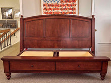 Aspenhome King Platform Storage Bed in Brown Cherry Finish
