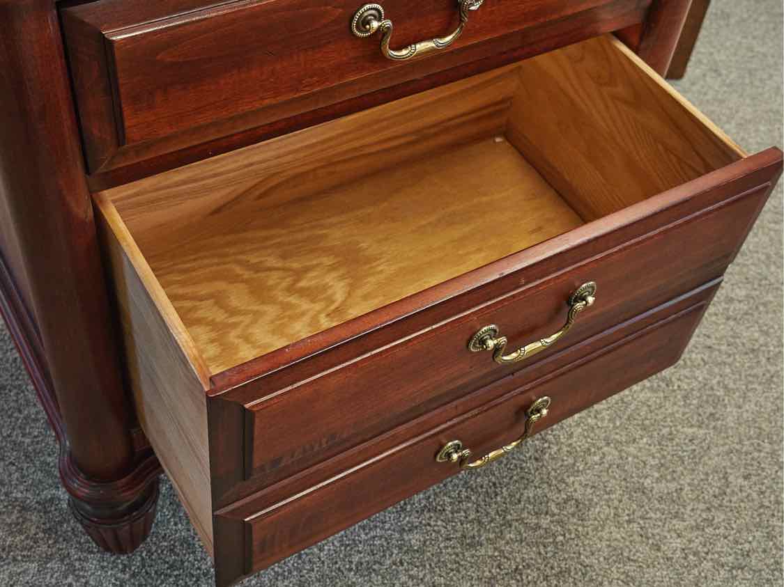 Cherry Bowfront Nightstand in Cinnamon Finish