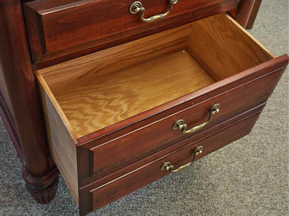 Cherry Bowfront Nightstand in Cinnamon Finish