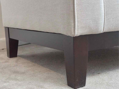 Pair of Light Grey Upholstered Club Chairs with Espresso Finish Legs