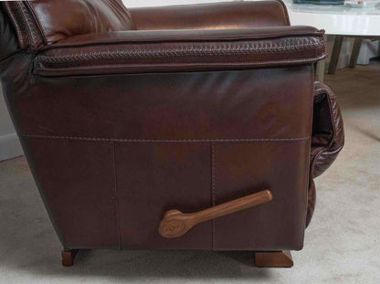 La-Z-Boy 'Astor' Chestnut Leather Distinctive Accent Stiching Wall Hug Recliner