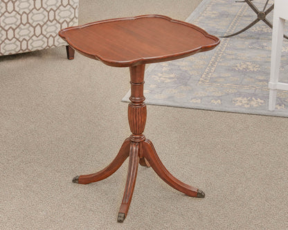 Solid Mahogany "Pie Crust" Accent Side Table