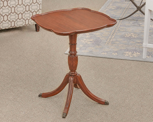 Solid Mahogany "Pie Crust" Accent Side Table