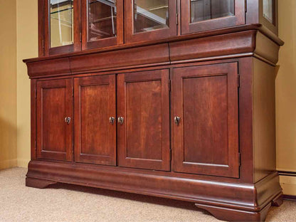 West Brothers Louis Phillippe Style  Dark  Cherry Finish 2 Piece China Cabinet