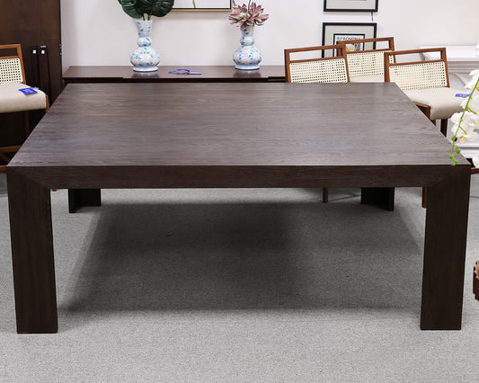 RH Machinto 78" Square Dining Table in Brown Drifted Oak Finish