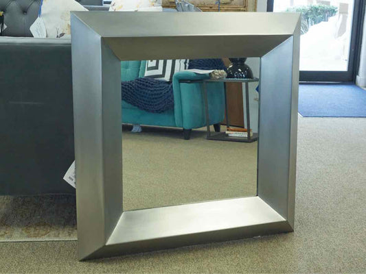 Crate & Barrel Silver Toned Framed Mirror