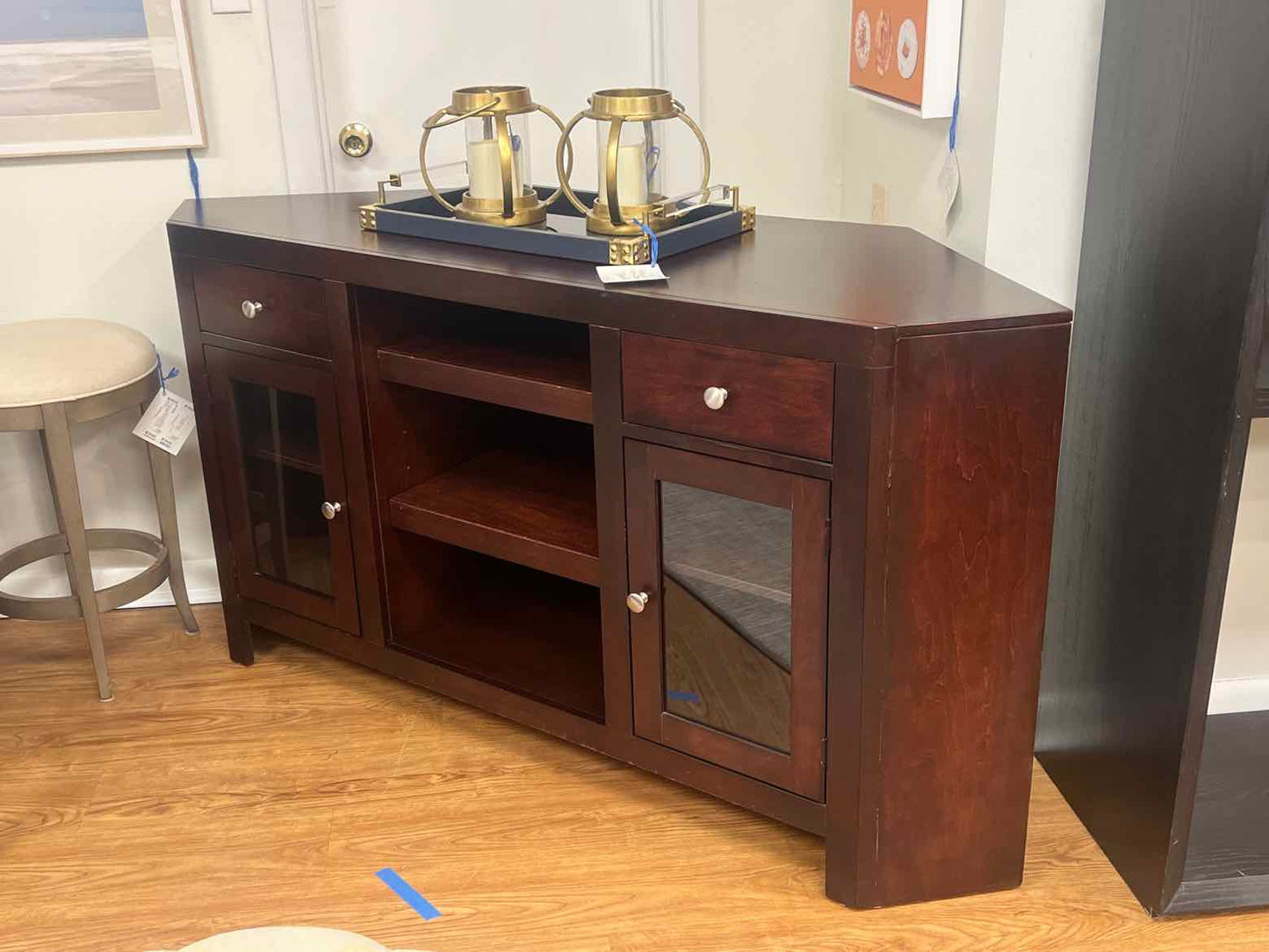 Espresso Corner Media Cabinet