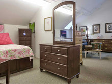 Ethan Allen Cherry Four Drawer Dresser & Arch Top Mirror
