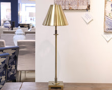 Brass Buffet Lamp with Brass Shade