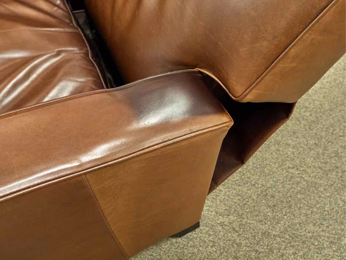 Pair of MG+BW  Saddle Brown Leather Recliners